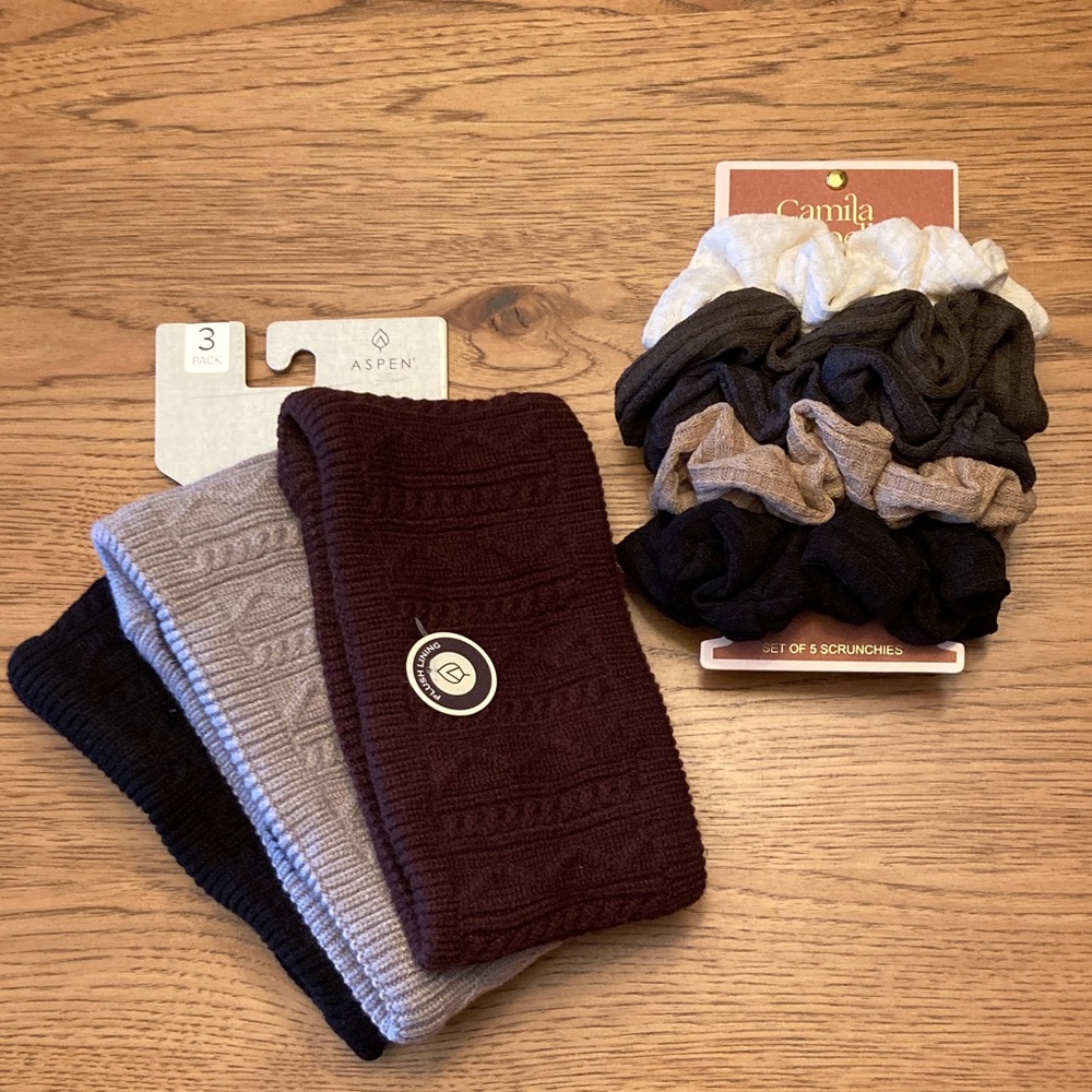 Aspen Knit Headbands and Camila Scrunchies Set